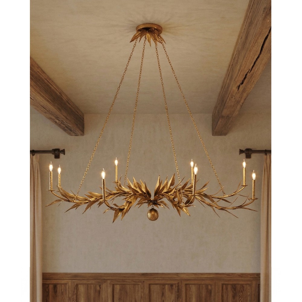 Aurelia Updated Traditional Branch Gold Steel Chandelier|