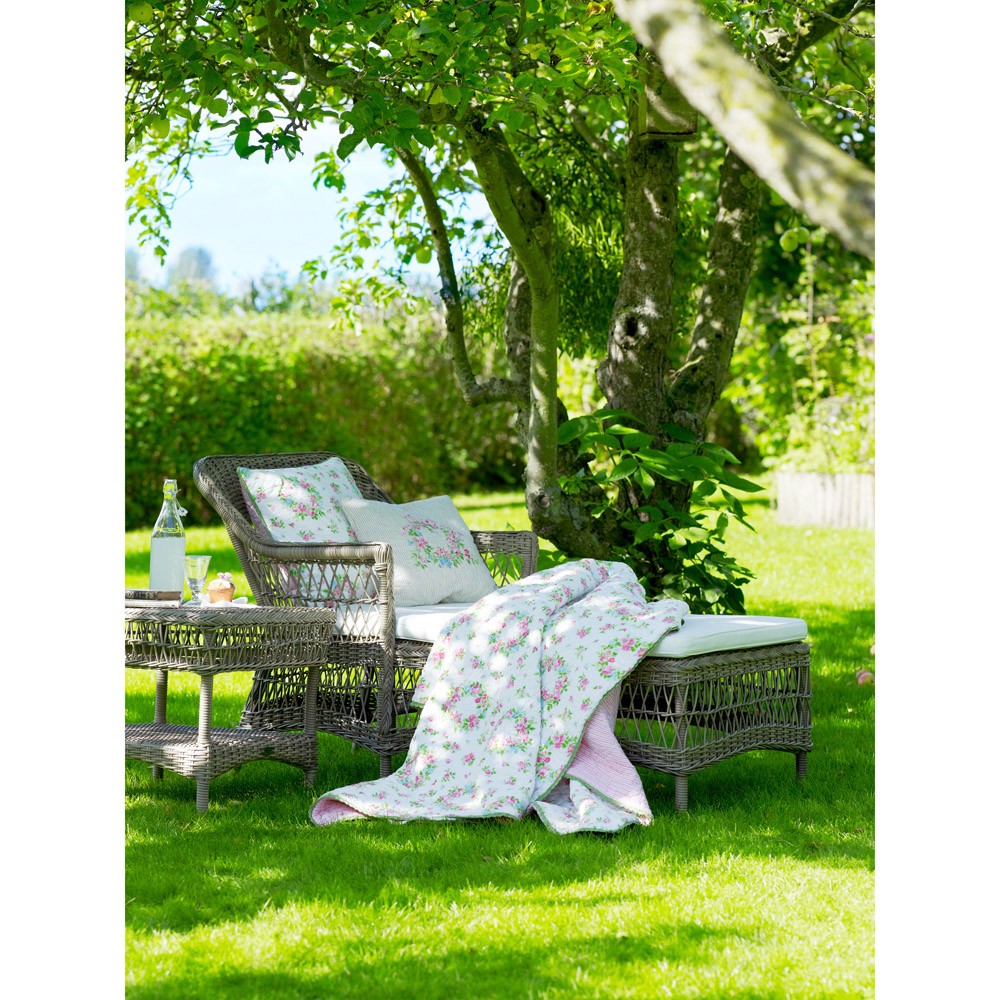 Lara Coastal Beach Antique Woven Aluminum Outdoor Chaise Lounge|