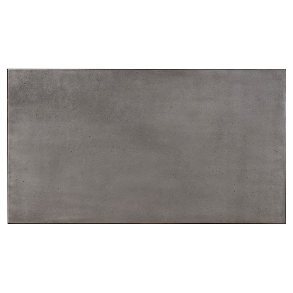 Century Arezzo Updated Traditional Grey Metal Rectangular Coffee Table|