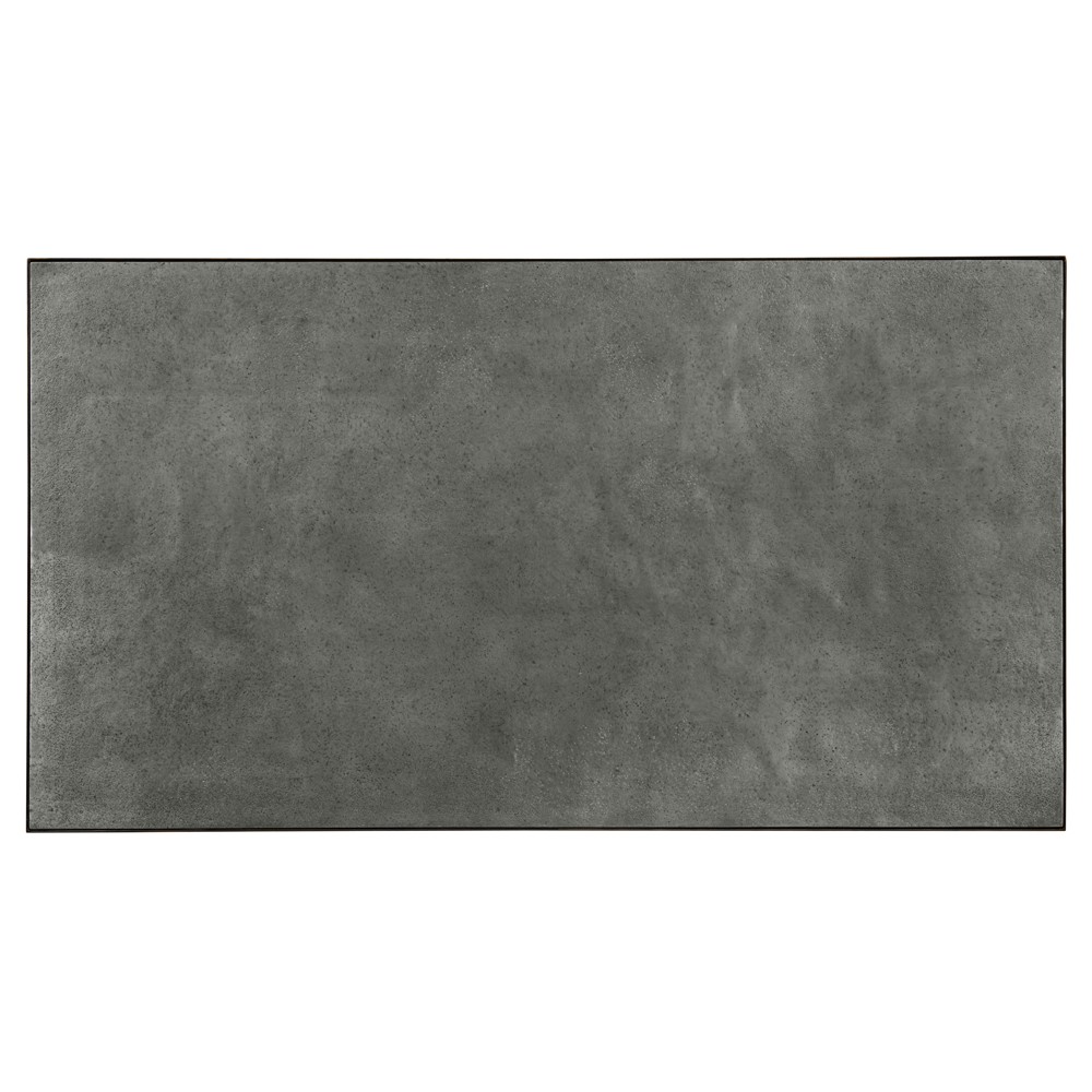 Century Arezzo Updated Traditional Grey Metal Rectangular Coffee Table|
