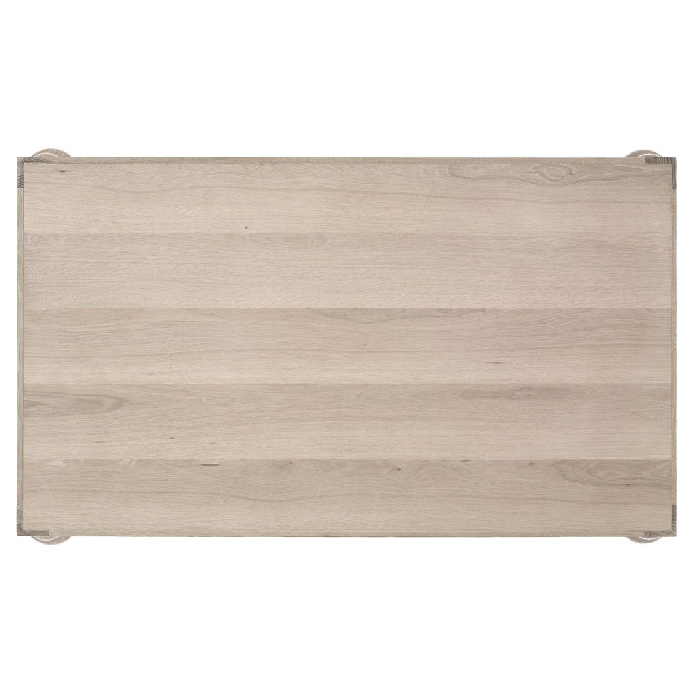 Century Cadence Updated Traditional Beige Oak Rectangular Coffee Table|