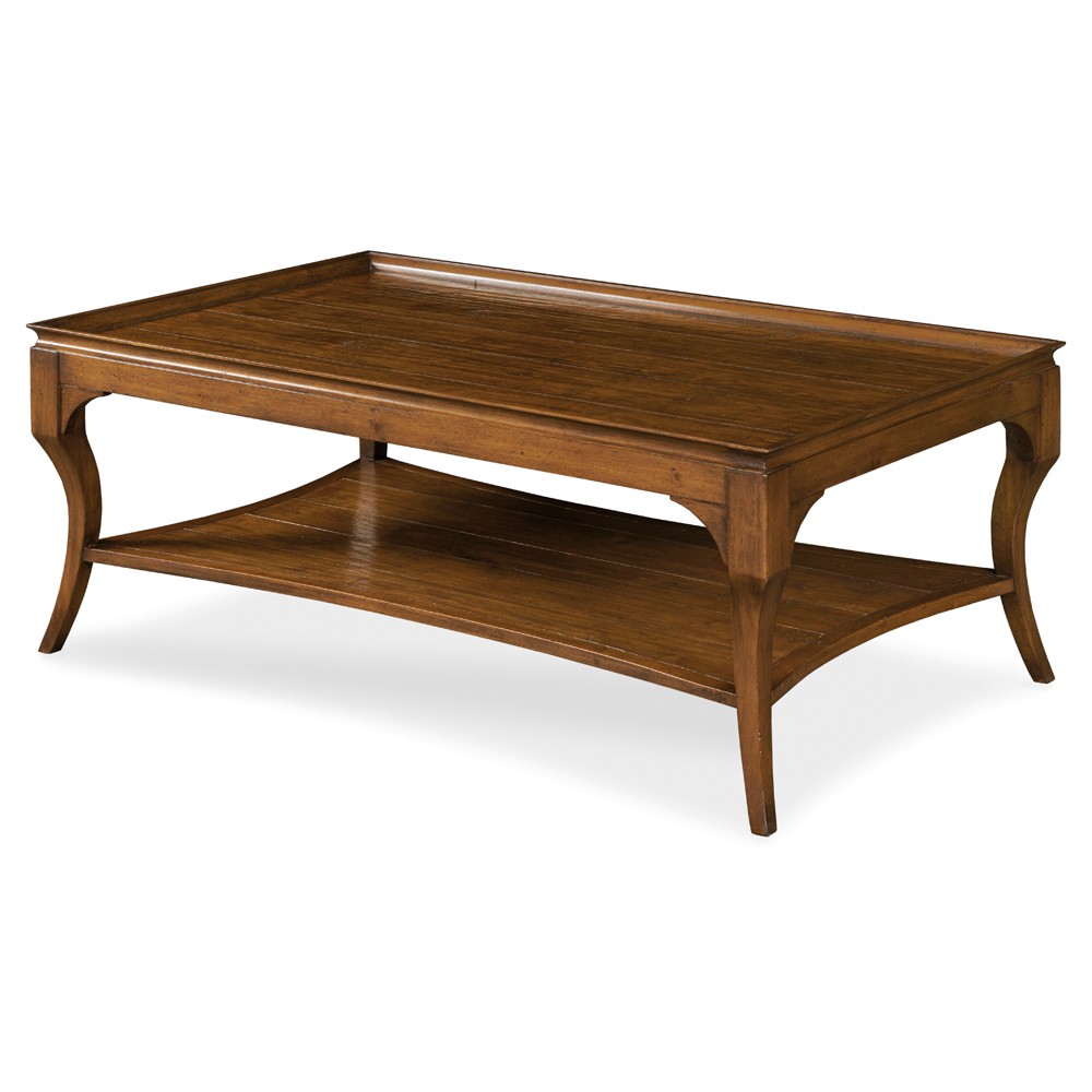 Century Hamilton Updated Traditional Brown Mahogany Wood Rectangular Coffee Table|