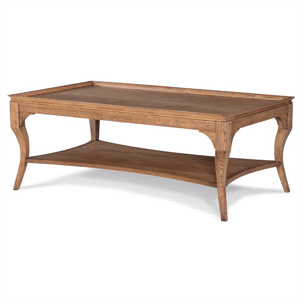 Century Hamilton Updated Traditional Brown Oak Rectangular Coffee Table|