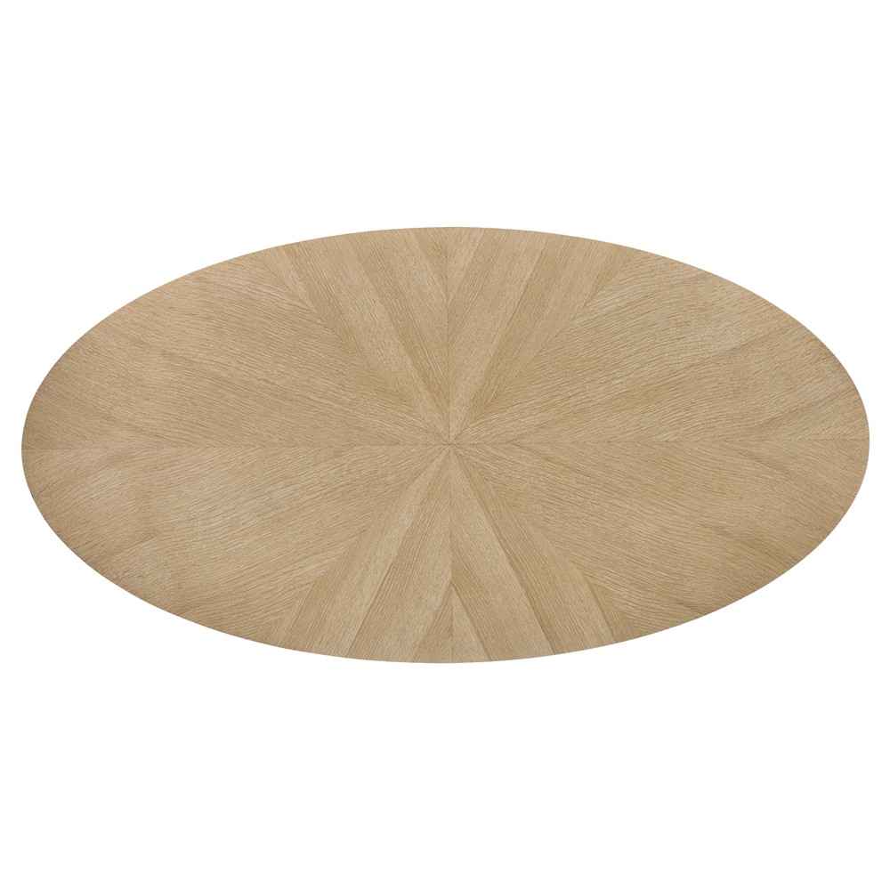 Century Maison French Country Blonde Cerused Oak Oval Coffee Table|