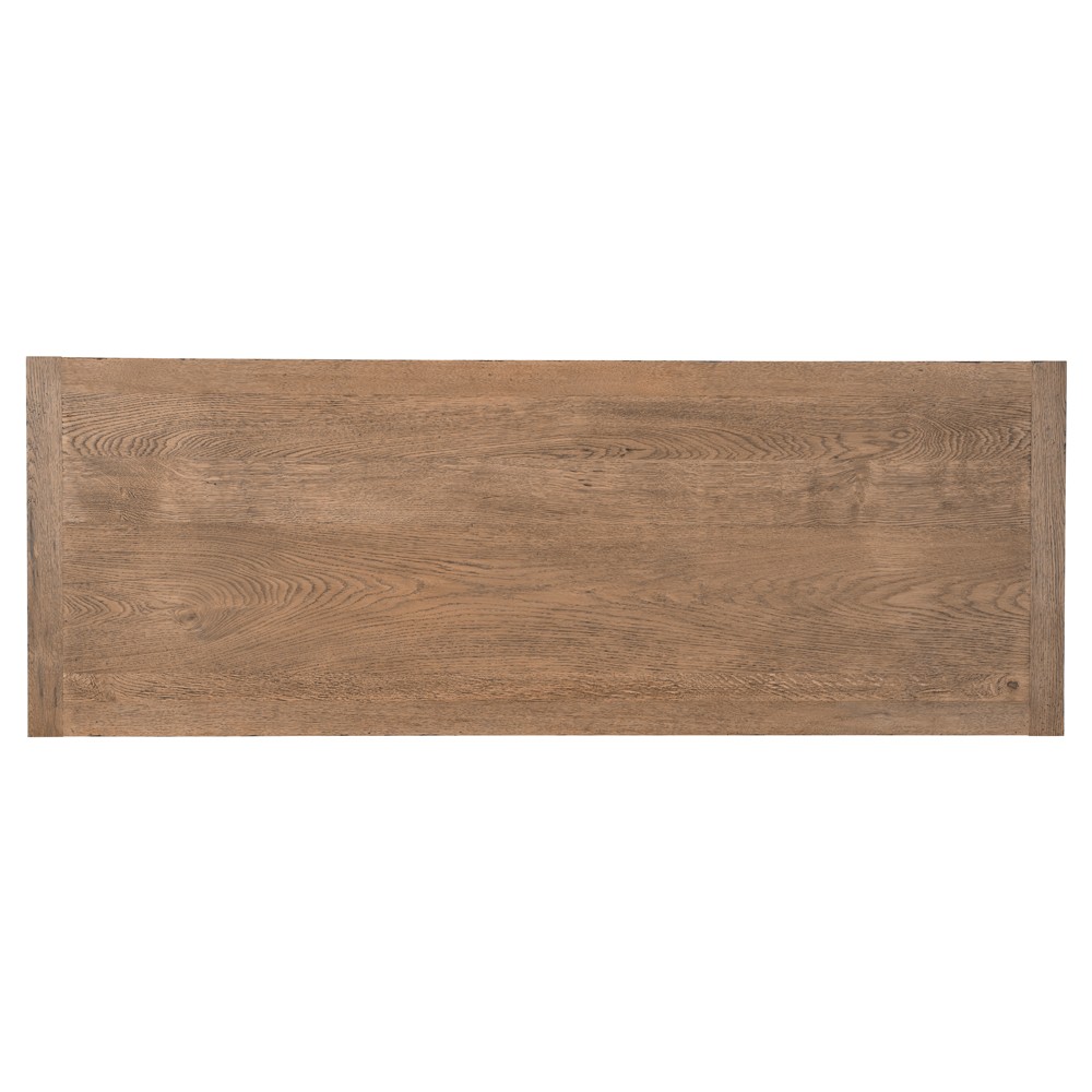 Century Manning Traditional Distressed Brown Oak Rectangular Storage Coffee Table|
