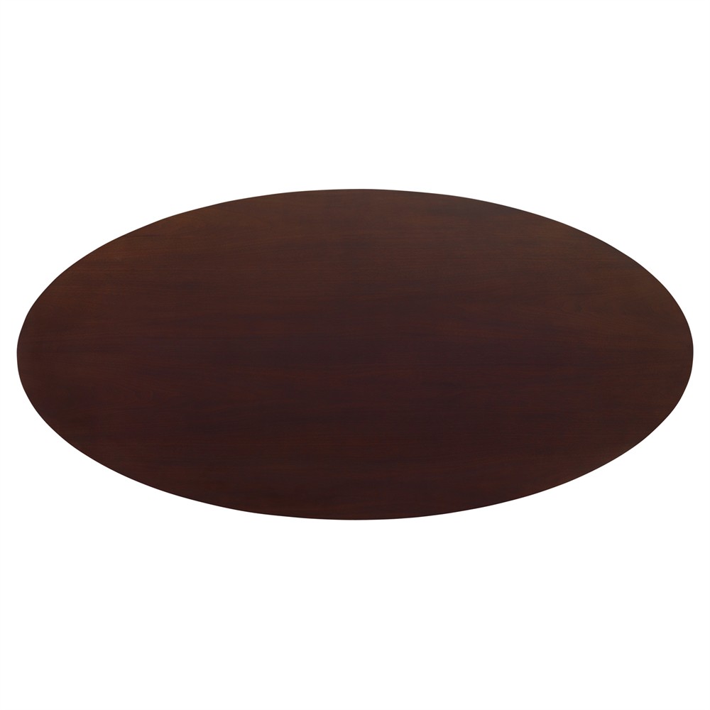 Century Tribeca Modern Classic Brown Maple Wood Oval Coffee Table|