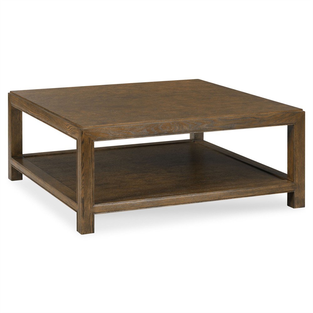 Aurora Modern Classic Brown Ash Wood Square Coffee Table|