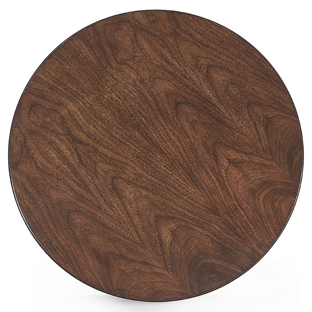Bedford Updated Traditional Dark Brown Wood Round Side Table|
