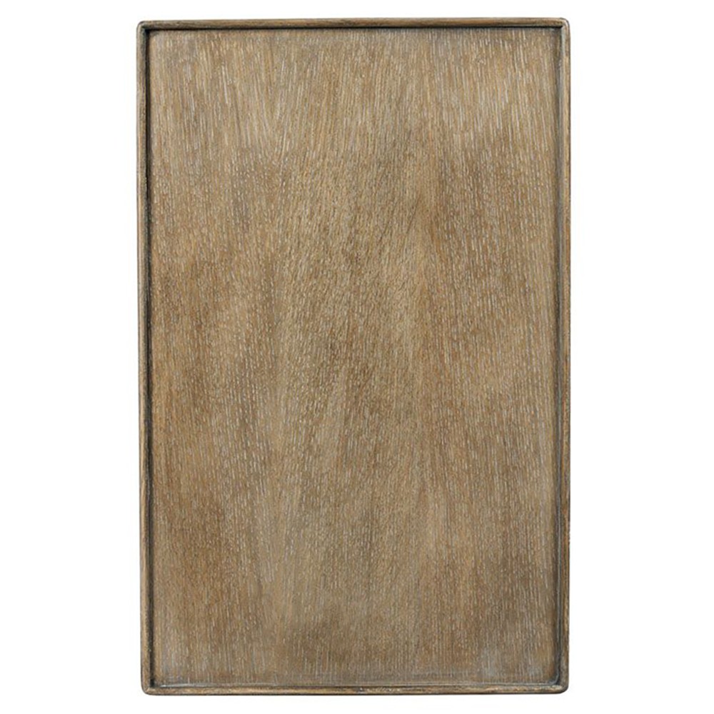 Burke Updated Traditional Brown Oak Rectangular Drink Table|