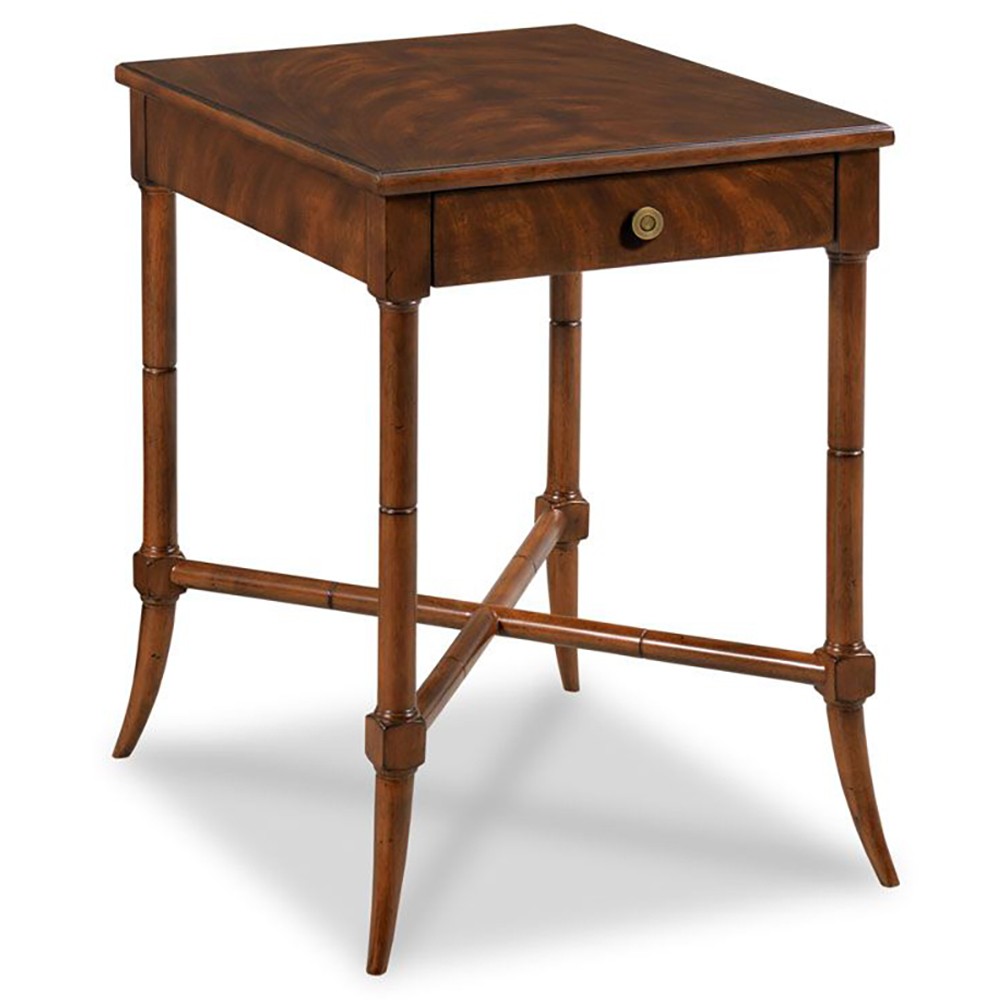 Clarkson Updated Traditional Dark Brown Wood Rectangular Side Table|