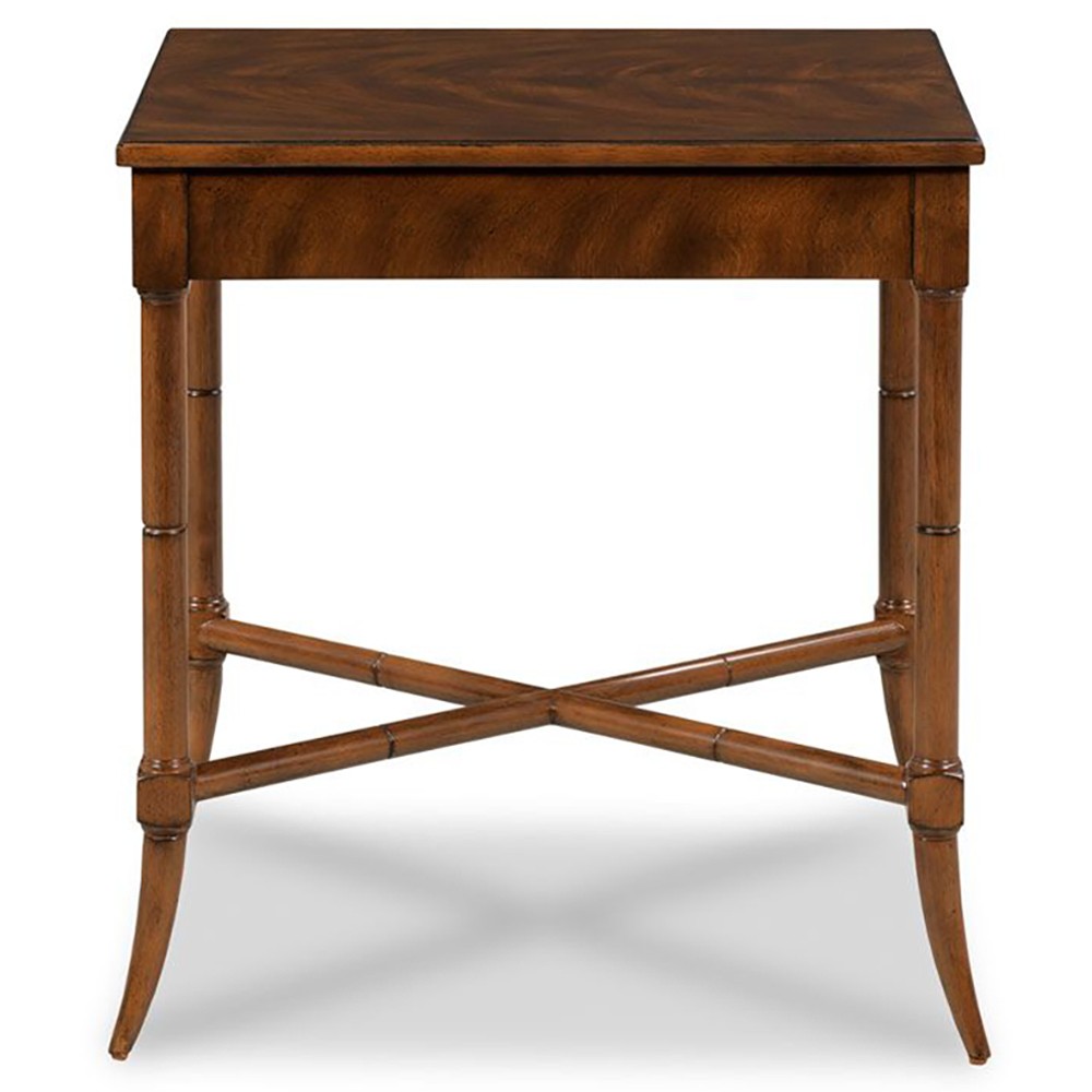 Clarkson Updated Traditional Dark Brown Wood Rectangular Side Table|