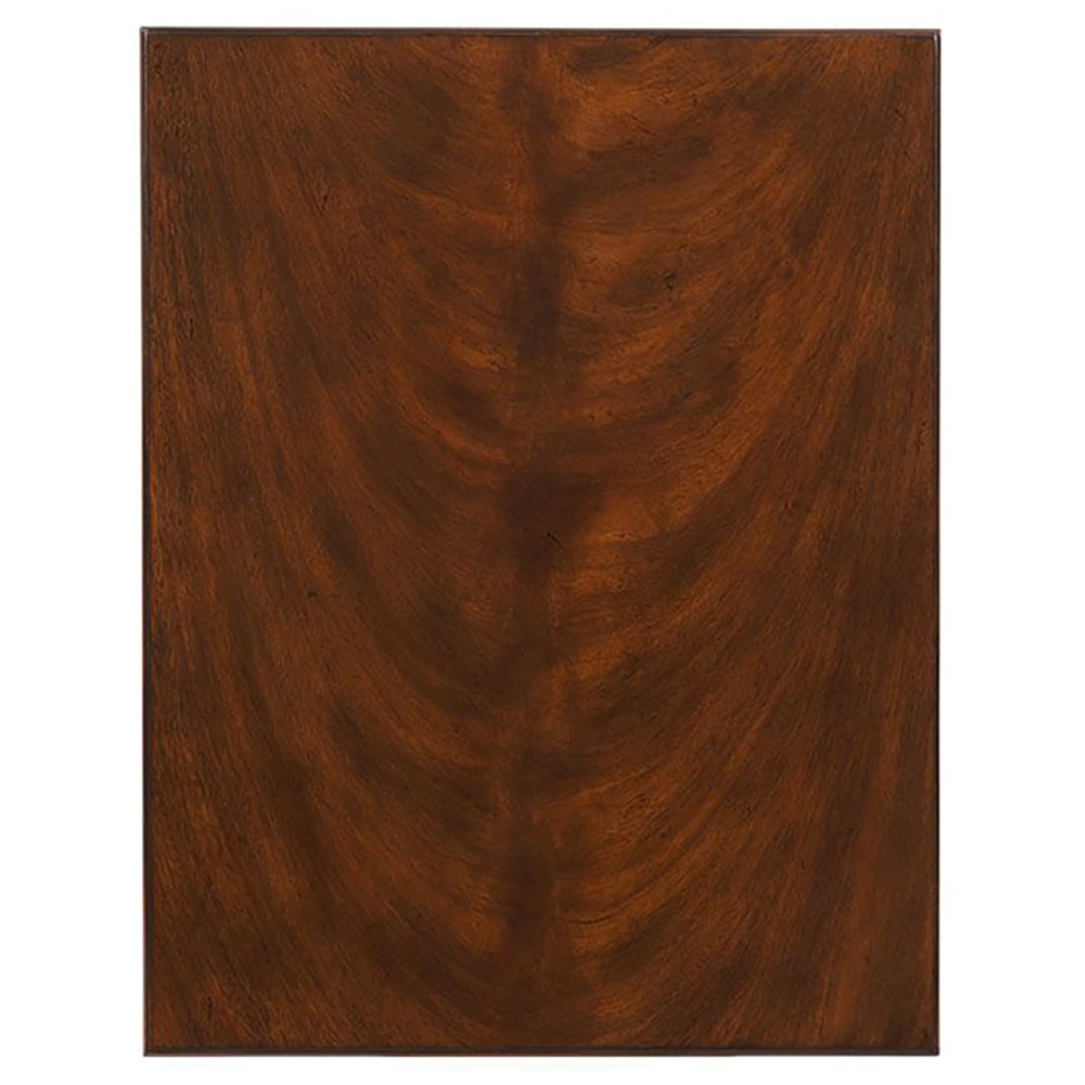 Clarkson Updated Traditional Dark Brown Wood Rectangular Side Table|