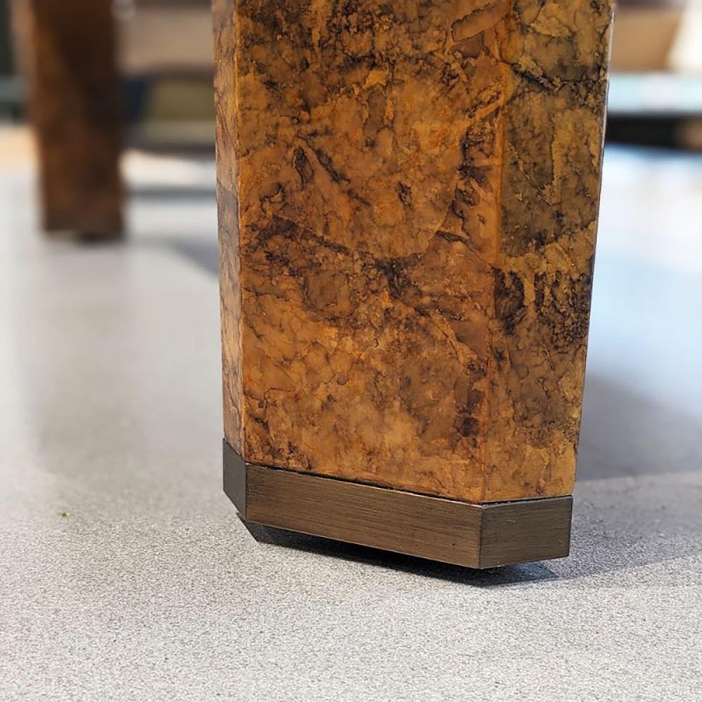 Facet Modern Classic Faux Tortoise Wood Rectangular Coffee Table|