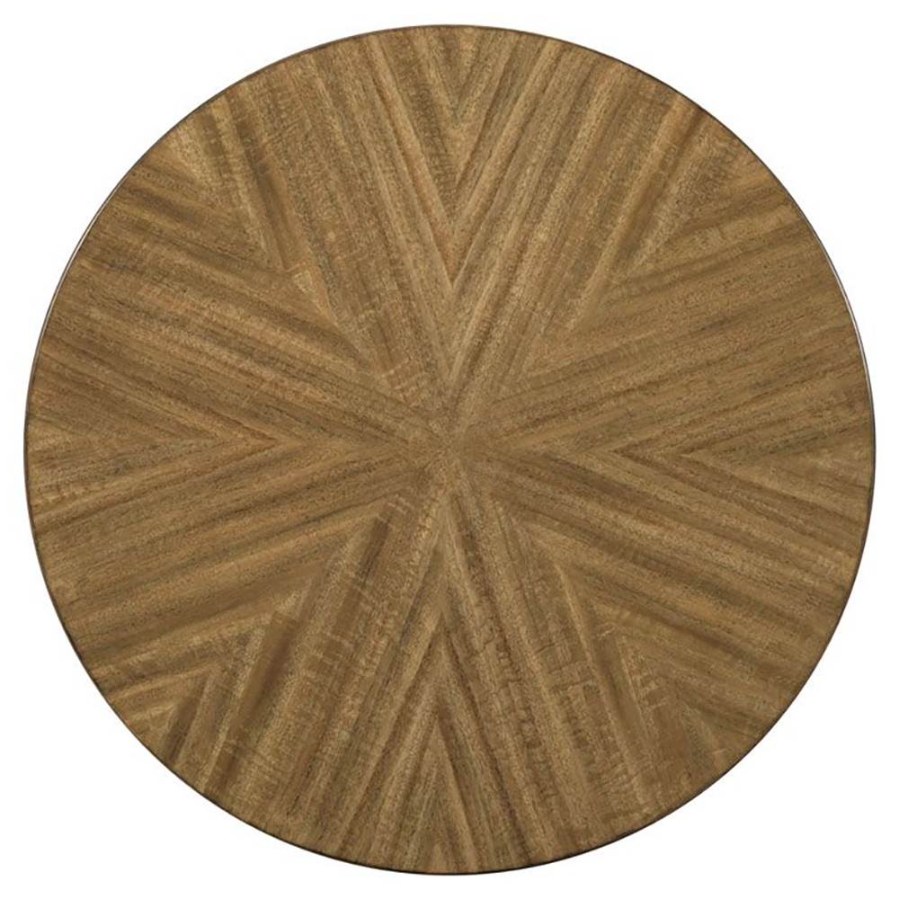 Hudson Modern Classic Brown Wood Round Side Table|