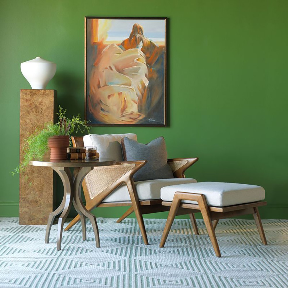 Hudson Modern Classic Brown Wood Round Side Table|