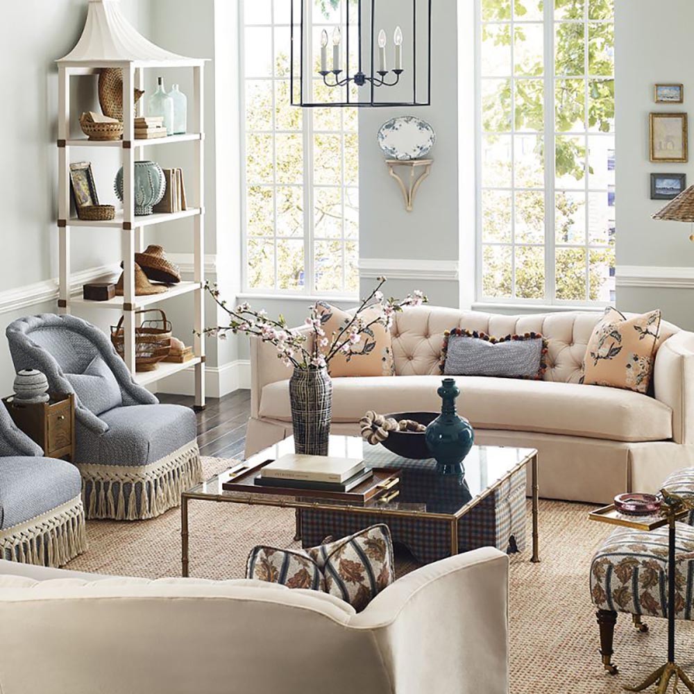 Lacoste Modern Classic Brass Faux Bamboo Glass Square Coffee Table|