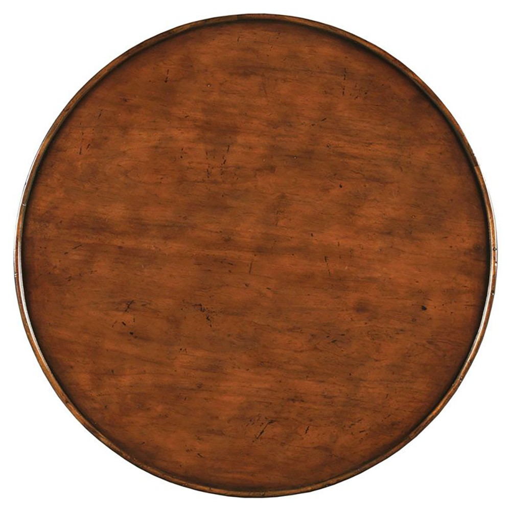 Marseille French Country Dark Brown Wood Round Coffee Table|