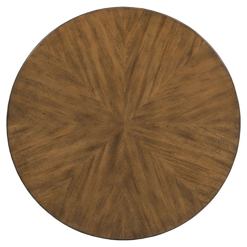 Sheridan Modern Classic Brown Wood Round Side Table|