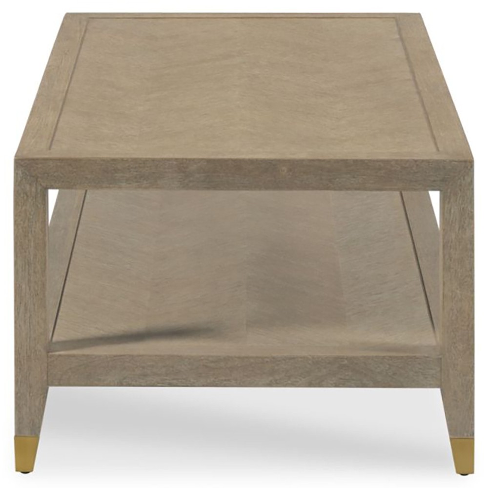 Summit Modern Classic Vintage Brown Wood Rectangular Coffee Table|