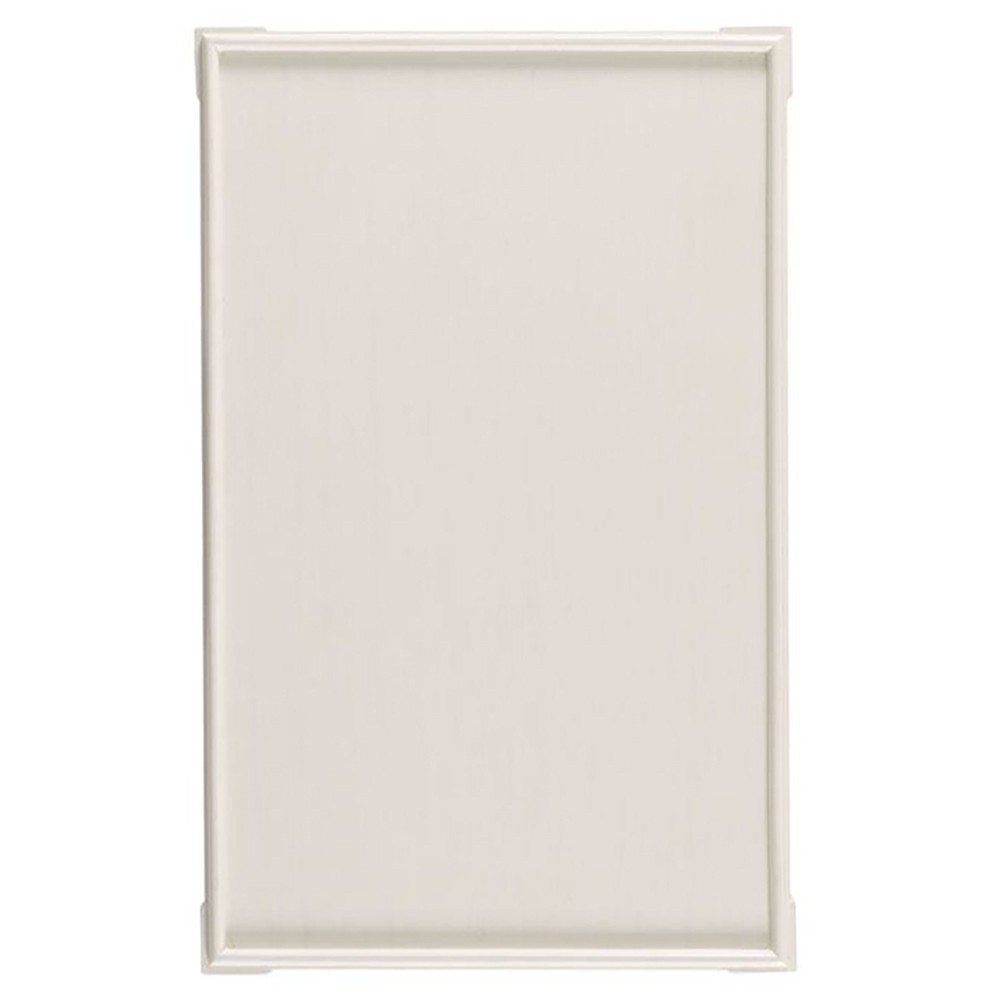 Swedish Updated Traditional Cream Wood Rectangular Side Table|