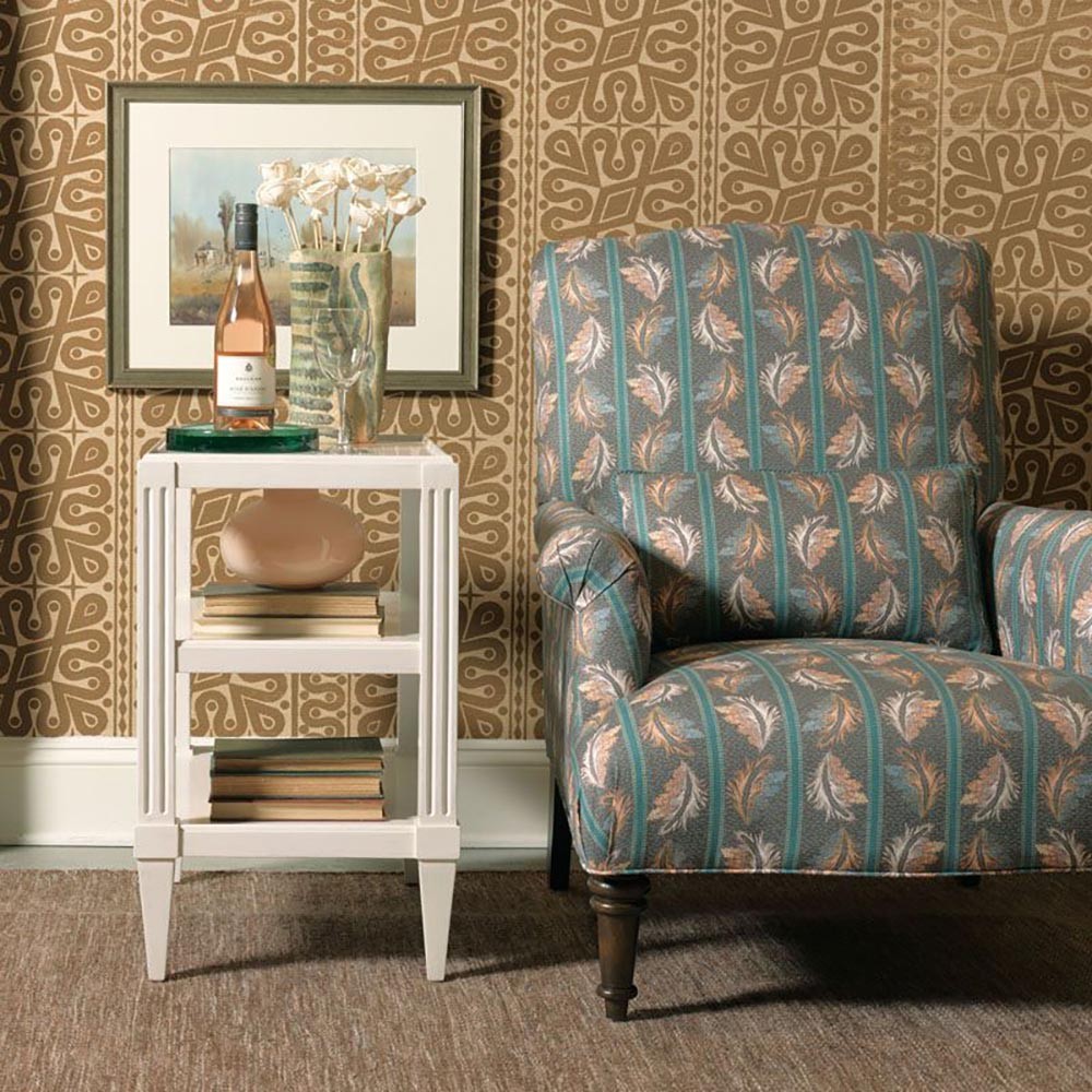 Swedish Updated Traditional Cream Wood Rectangular Side Table|