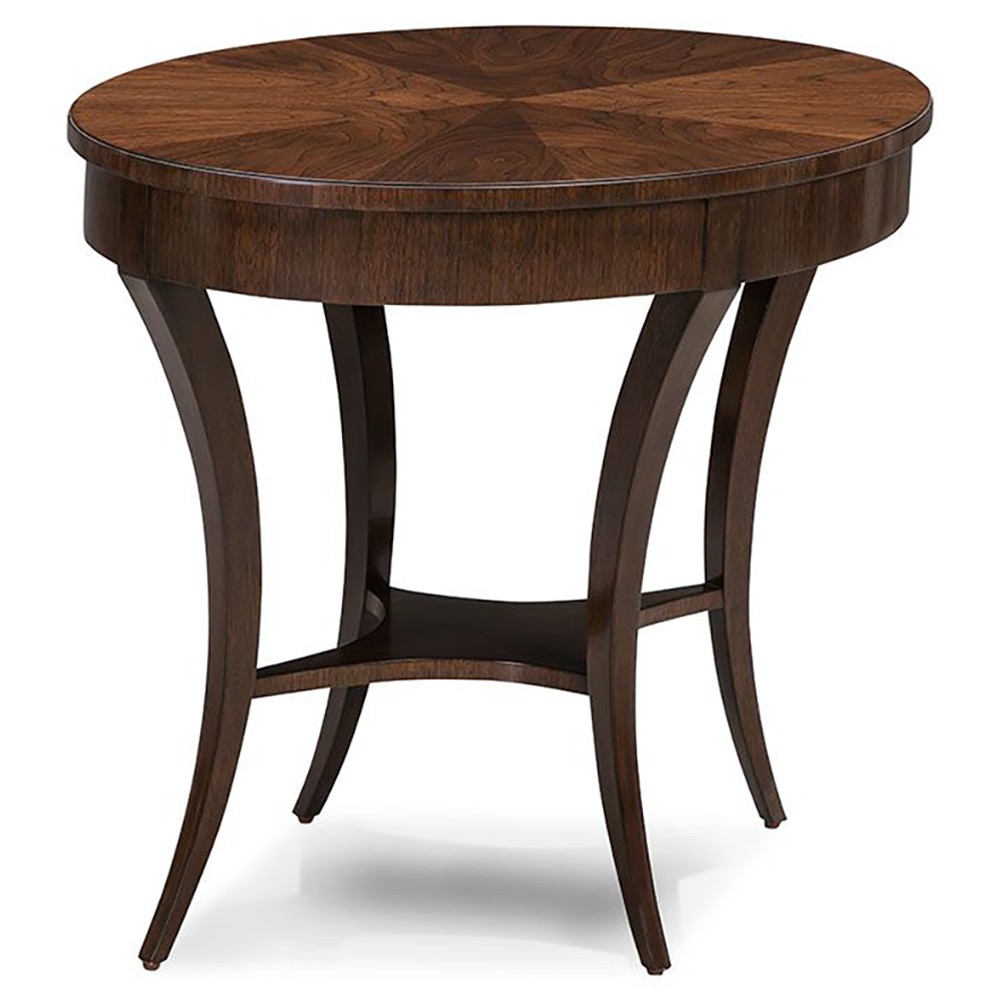 Wellington French Country Dark Brown Wood Oval Side Table|