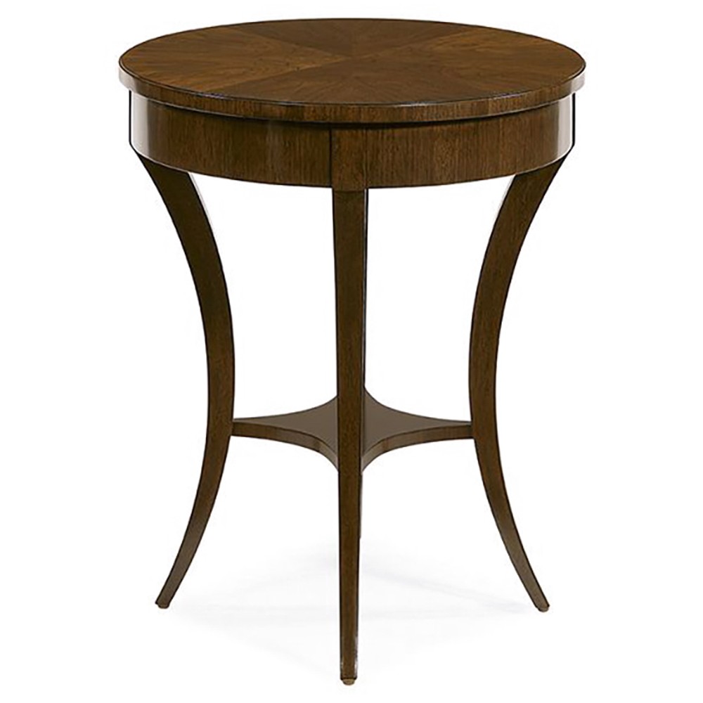 Wellington French Country Dark Brown Wood Oval Side Table|