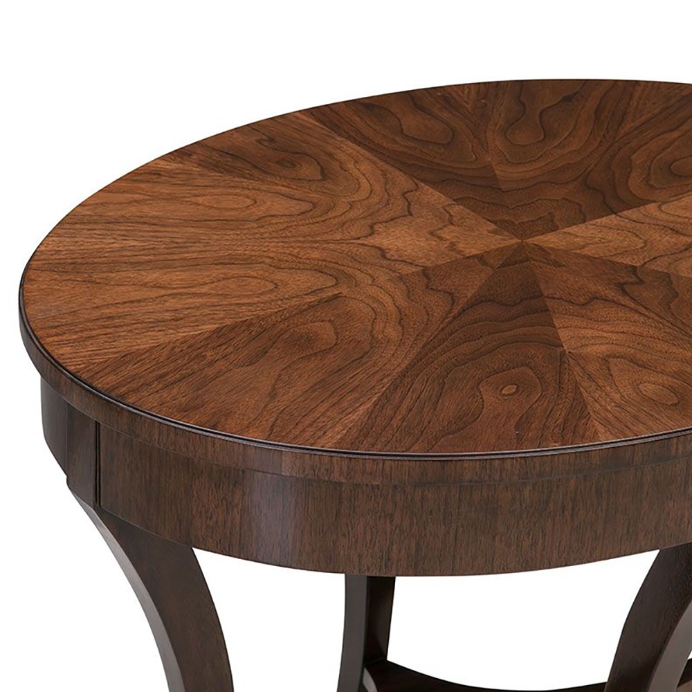 Wellington French Country Dark Brown Wood Oval Side Table|