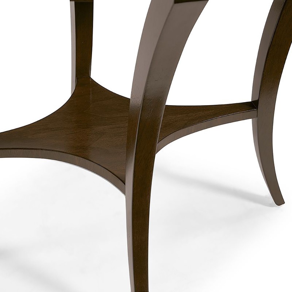 Wellington French Country Dark Brown Wood Oval Side Table|