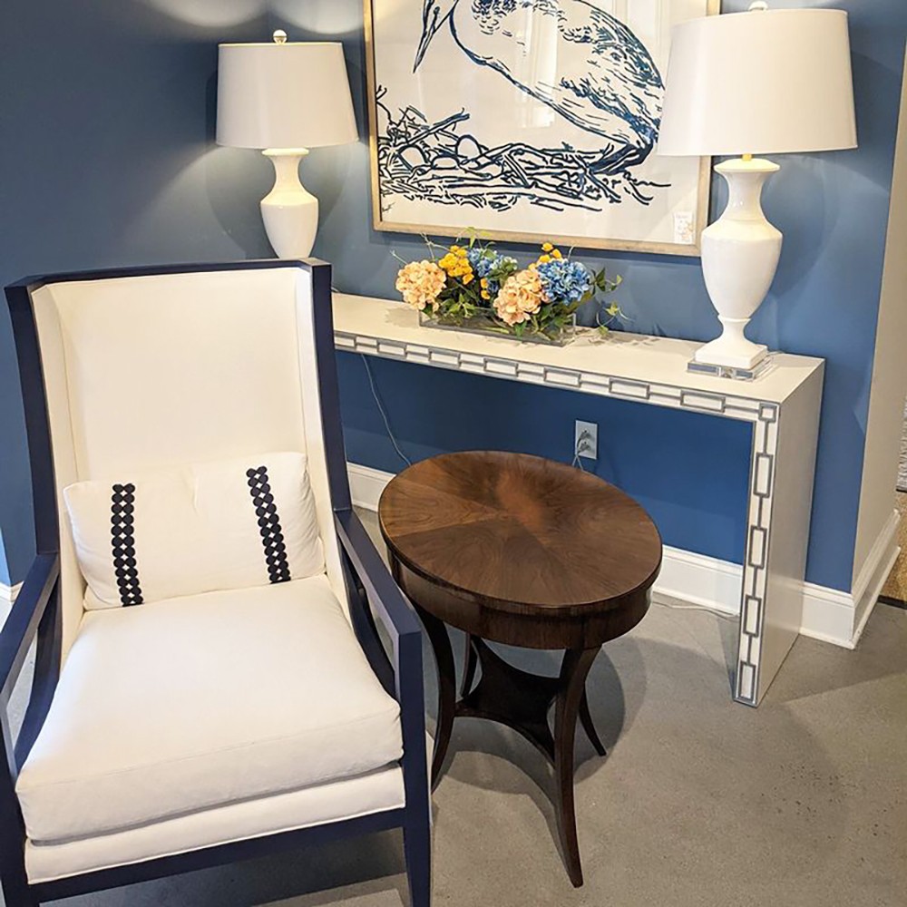 Wellington French Country Dark Brown Wood Oval Side Table|