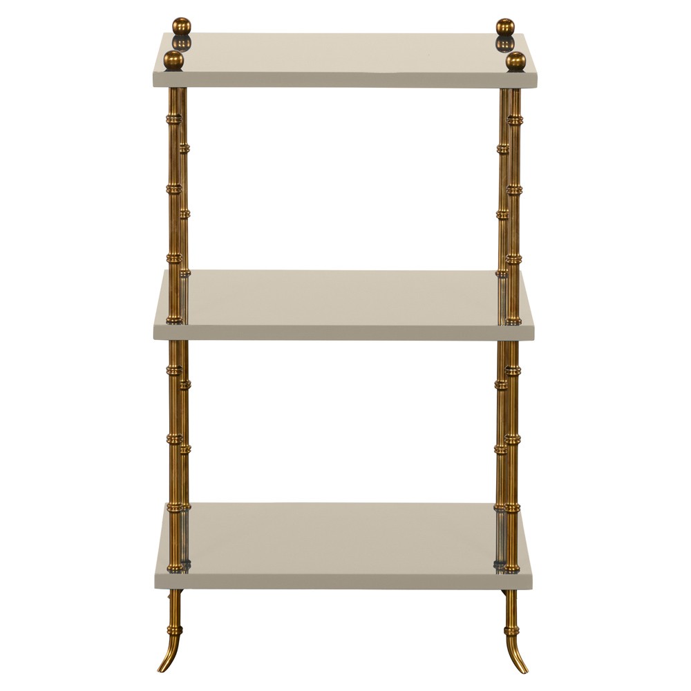 Hallings Updated Traditional Cream Wood Rectangular Side Table|