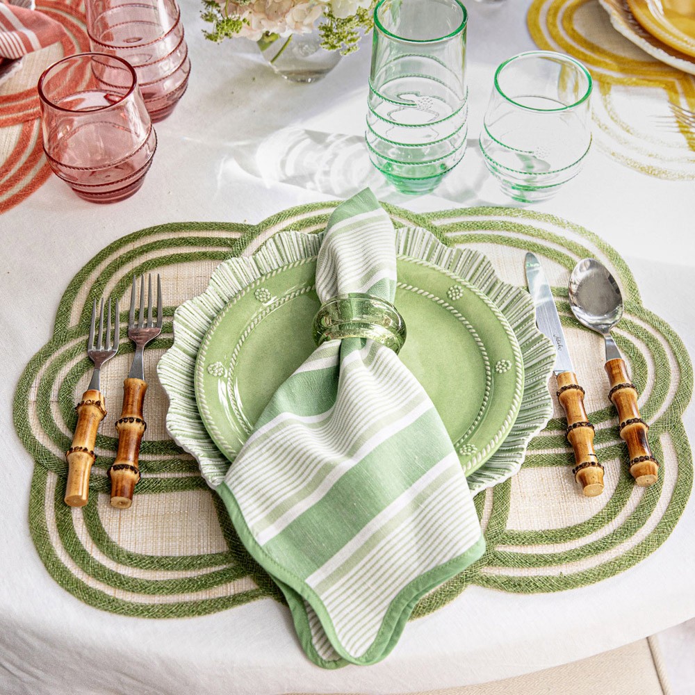 Juliska Provence French Country Basil Glass Napkin Ring - Set of 4