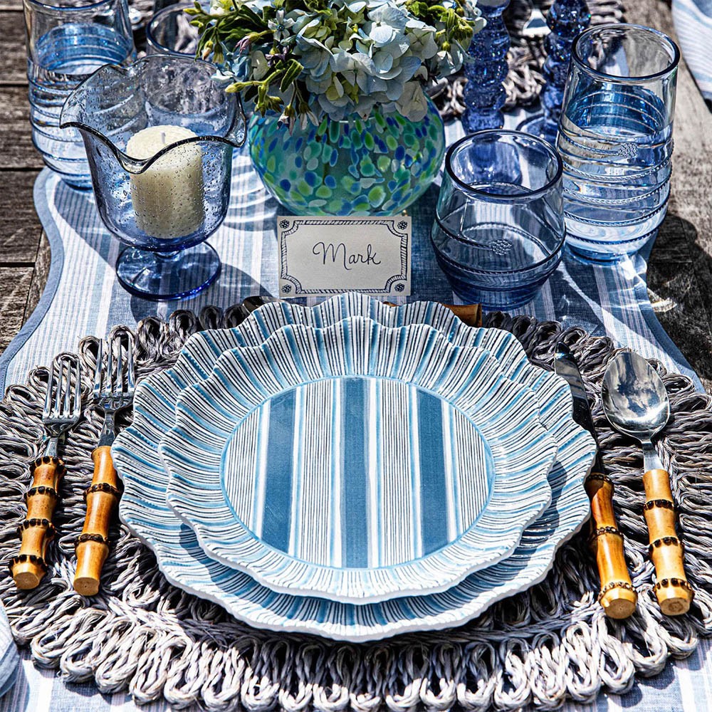 Juliska Cabana Stripe Coastal Beach Ocean Melamine Salad Plate