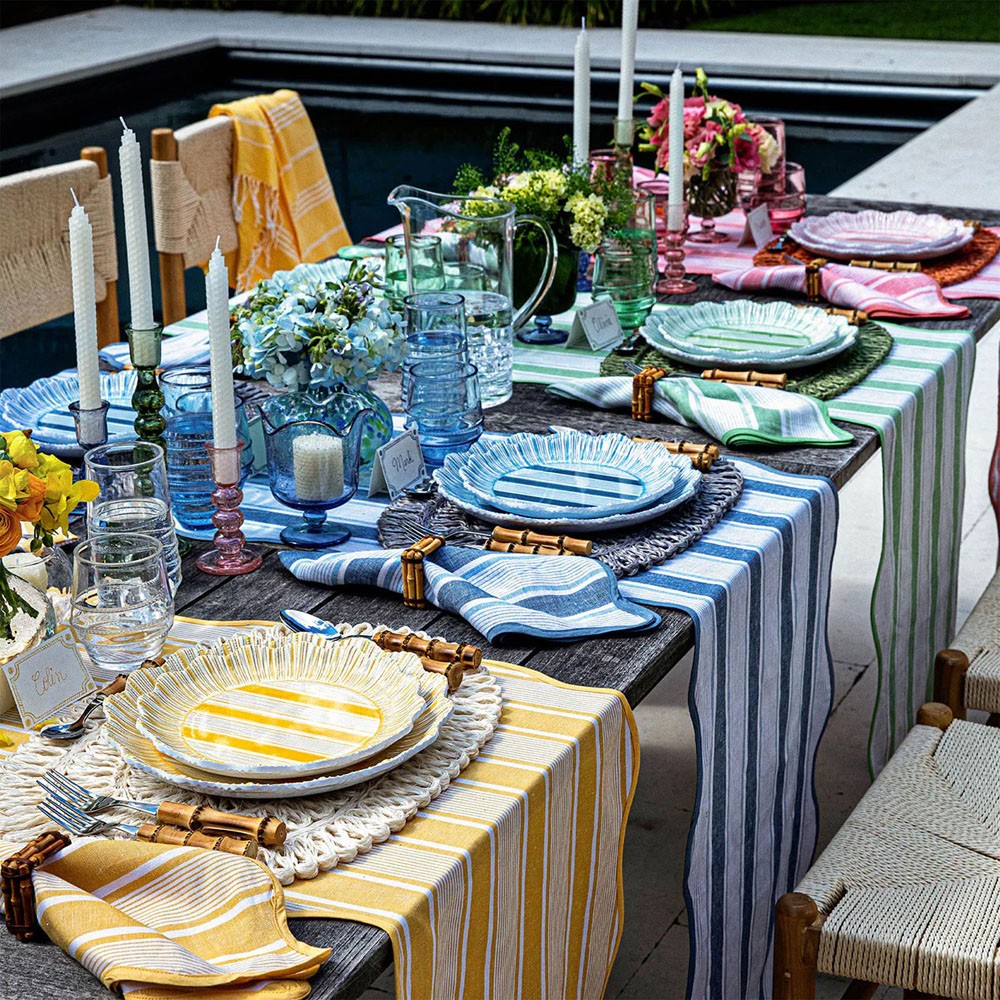 Juliska Cabana Stripe Coastal Beach Ocean Melamine Salad Plate