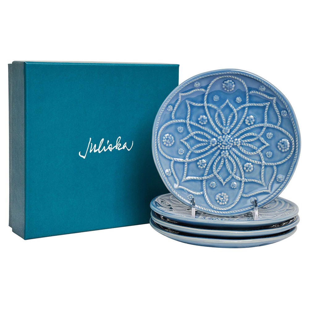 Juliska Jardins du Monde French Chambray Ceramic Cocktail Plate