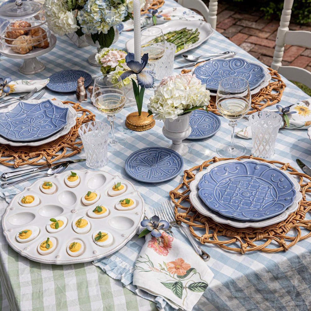 Juliska Jardins du Monde French Chambray Ceramic Cocktail Plate