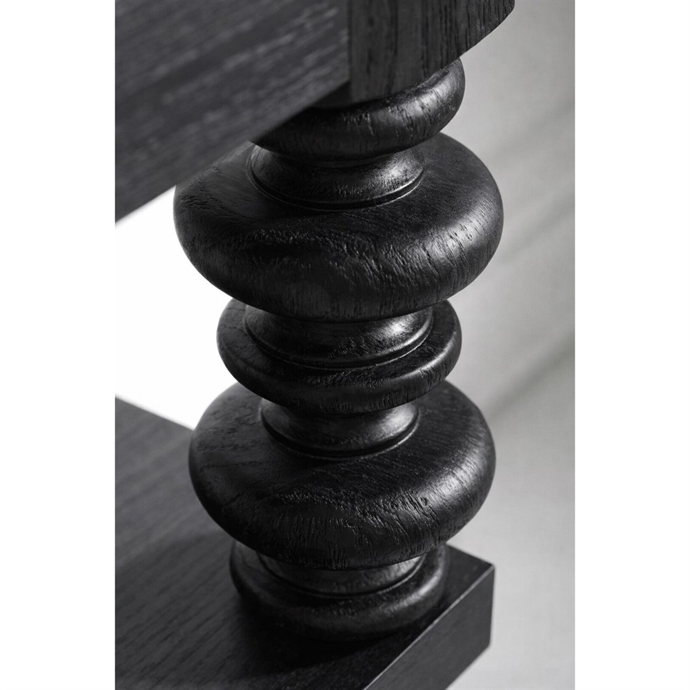 Massimo Updated Traditional Black Pine Wood Console Table|