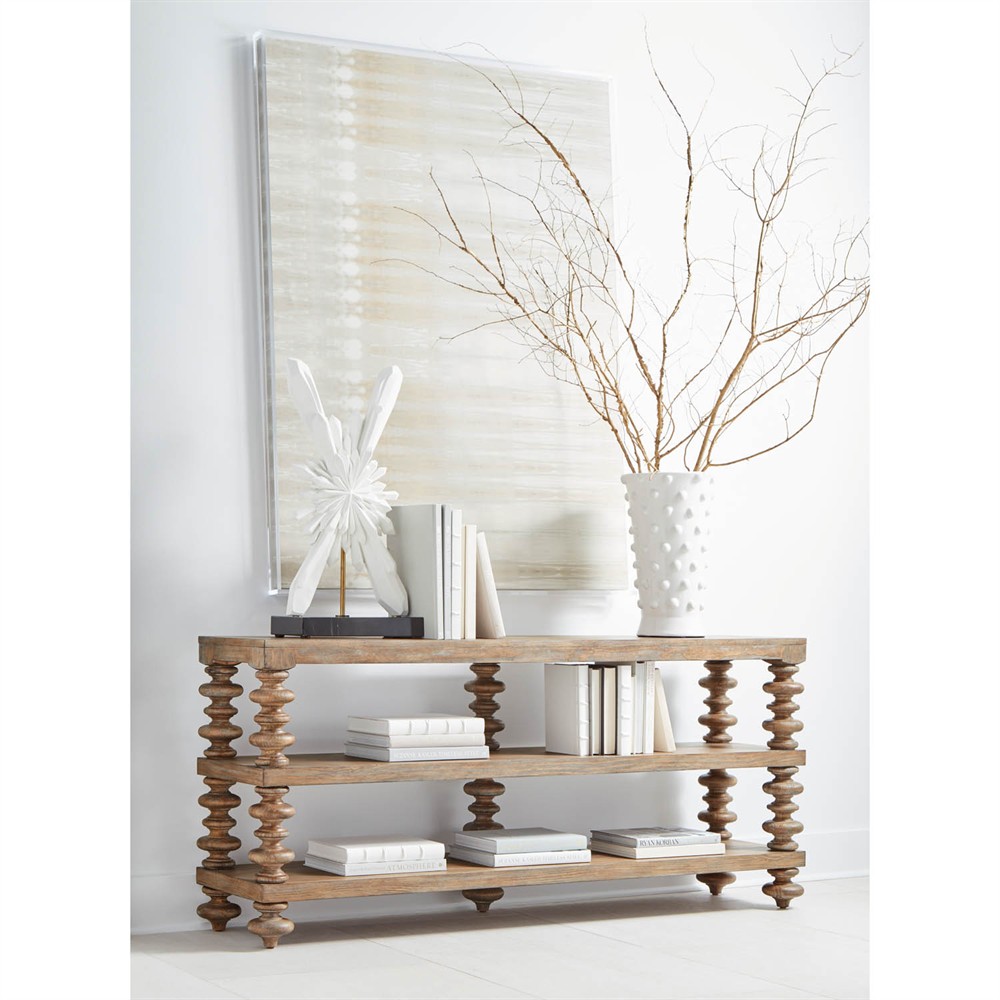 Massimo Updated Traditional Brown Pine Wood Console Table|