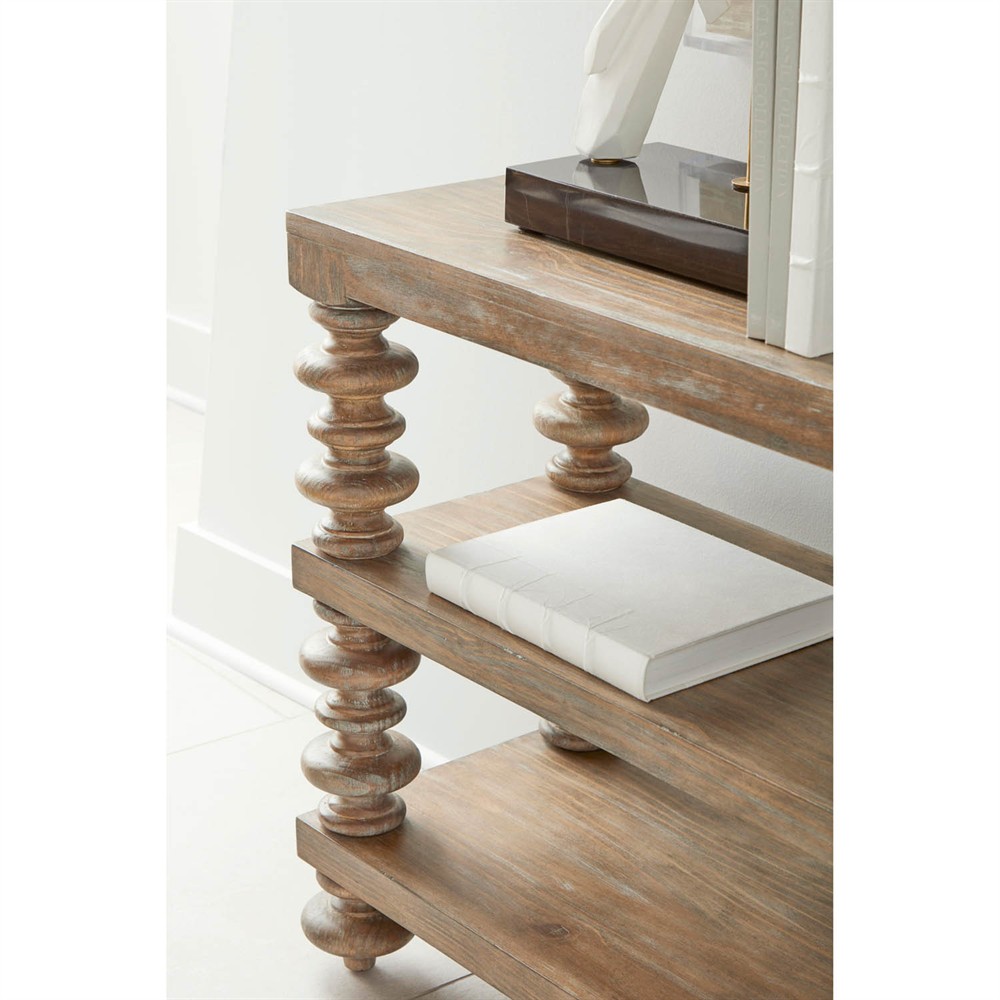 Massimo Updated Traditional Brown Pine Wood Console Table|