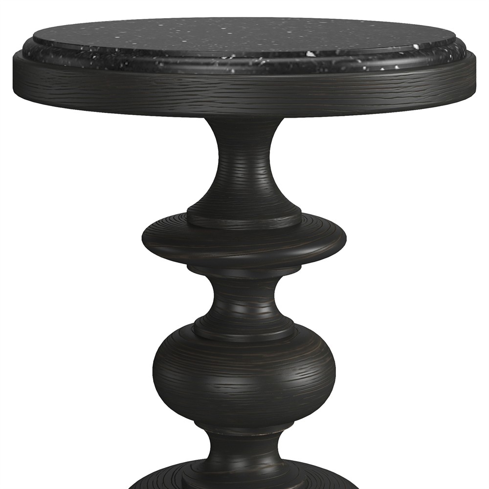 John Updated Traditional Black Pine Wood Drink Table|