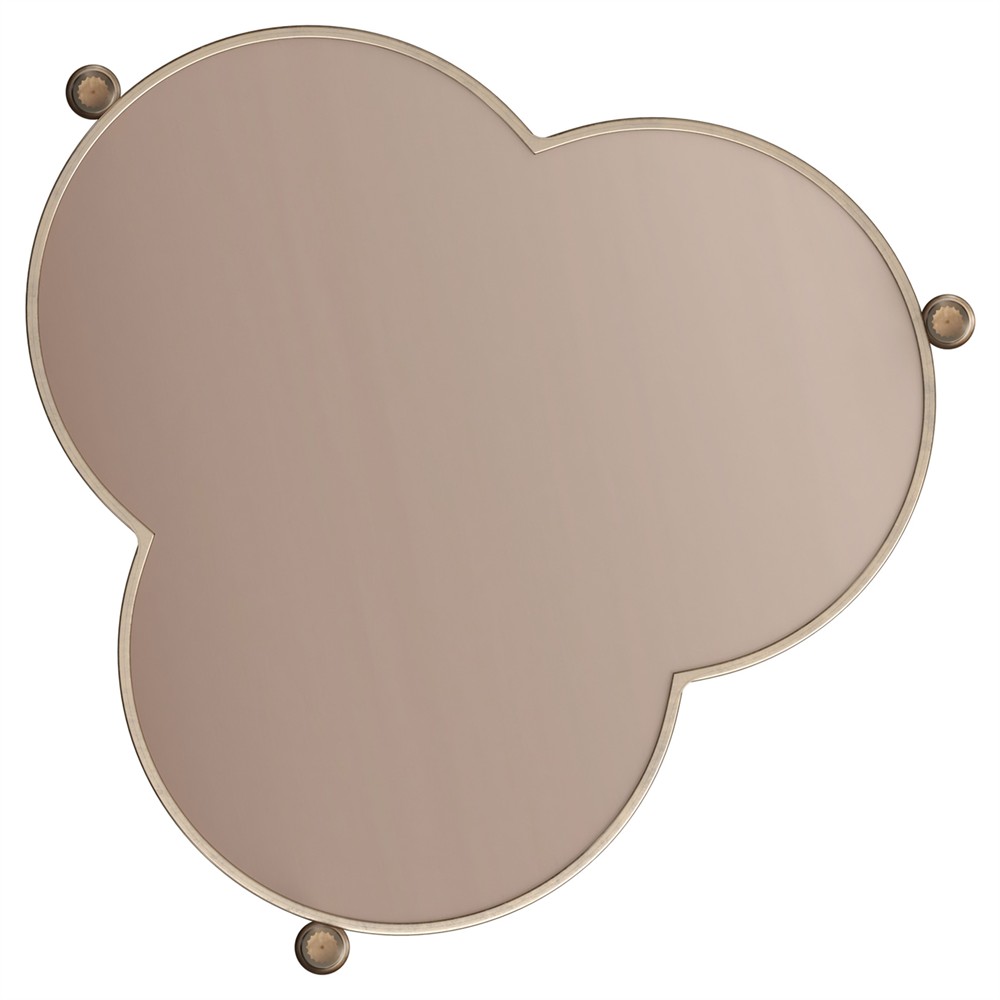 Gatlin Updated Traditional Burnished Gold Metal Trefoil Side Table|