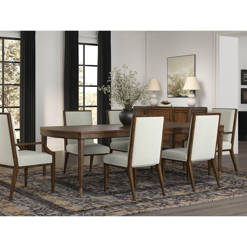 Gatlin Traditional Brown Wood Rectangular Extendable Dining Table - 82-102"|