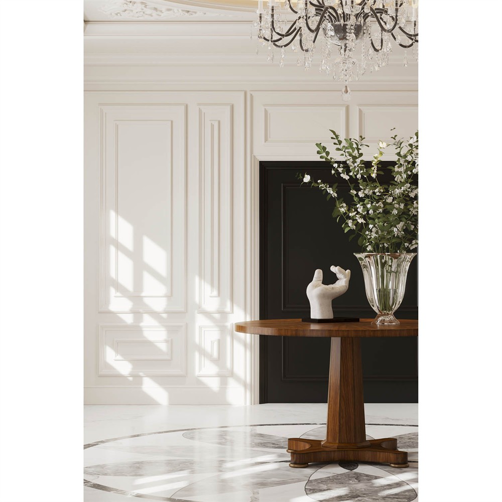 Gatlin Updated Traditional Brown Wood Round Dining Table - 48"|