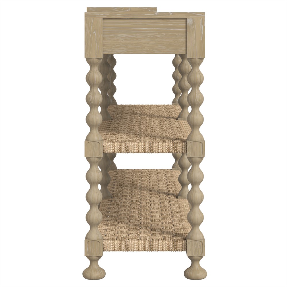Eren Updated Traditional Light Brown Wood Spindle Console Table|