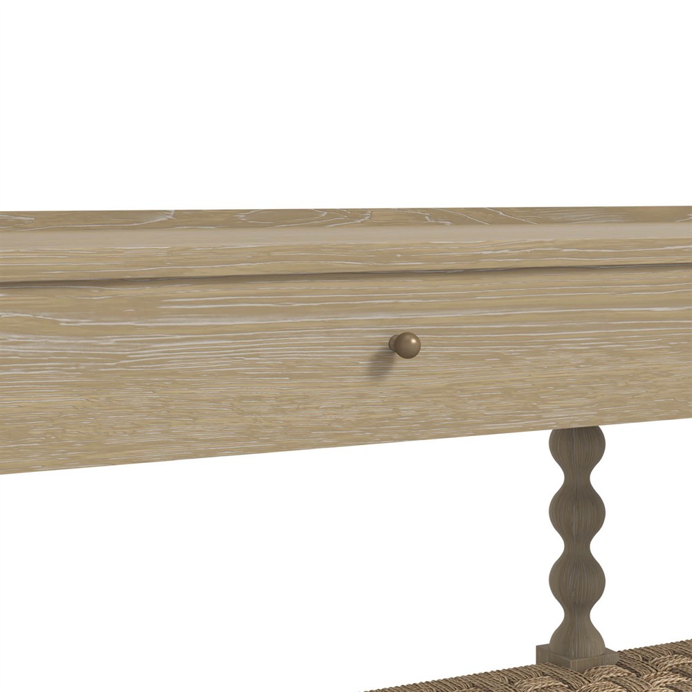 Eren Updated Traditional Light Brown Wood Spindle Console Table|