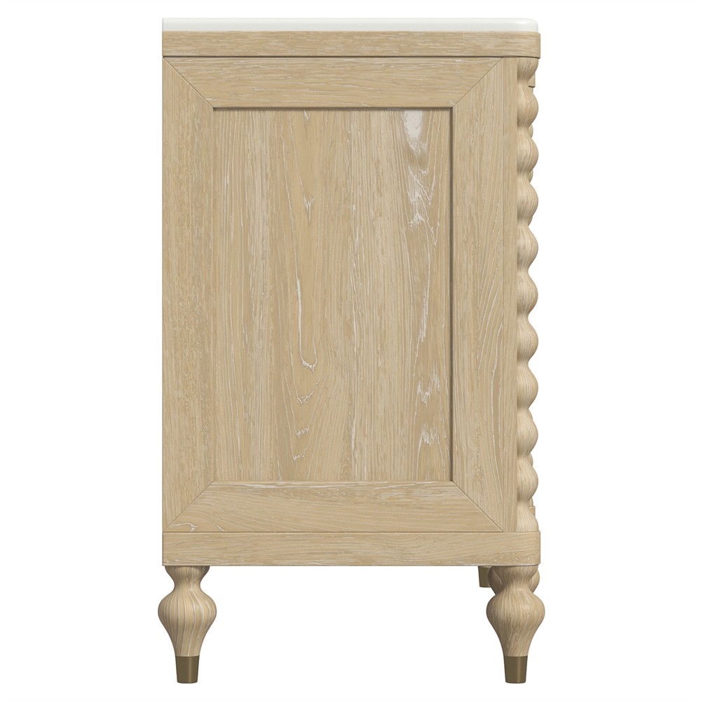 Eren Updated Traditional Light Brown Wood Spindle Sideboard|