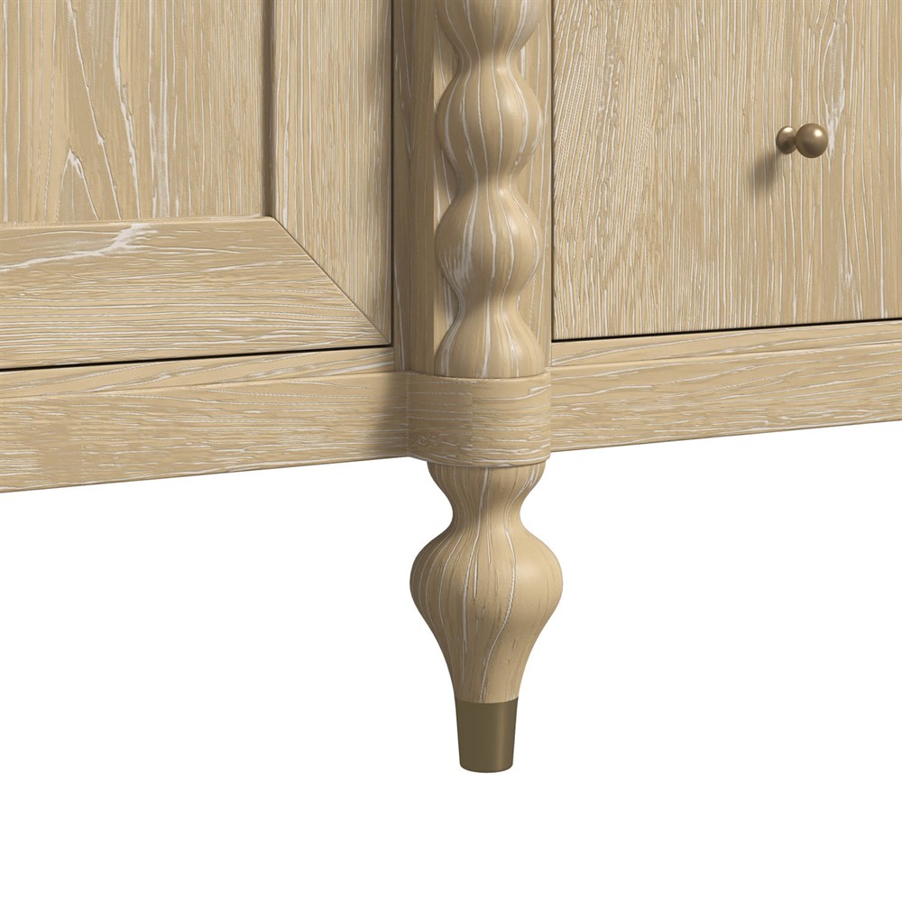 Eren Updated Traditional Light Brown Wood Spindle Sideboard|