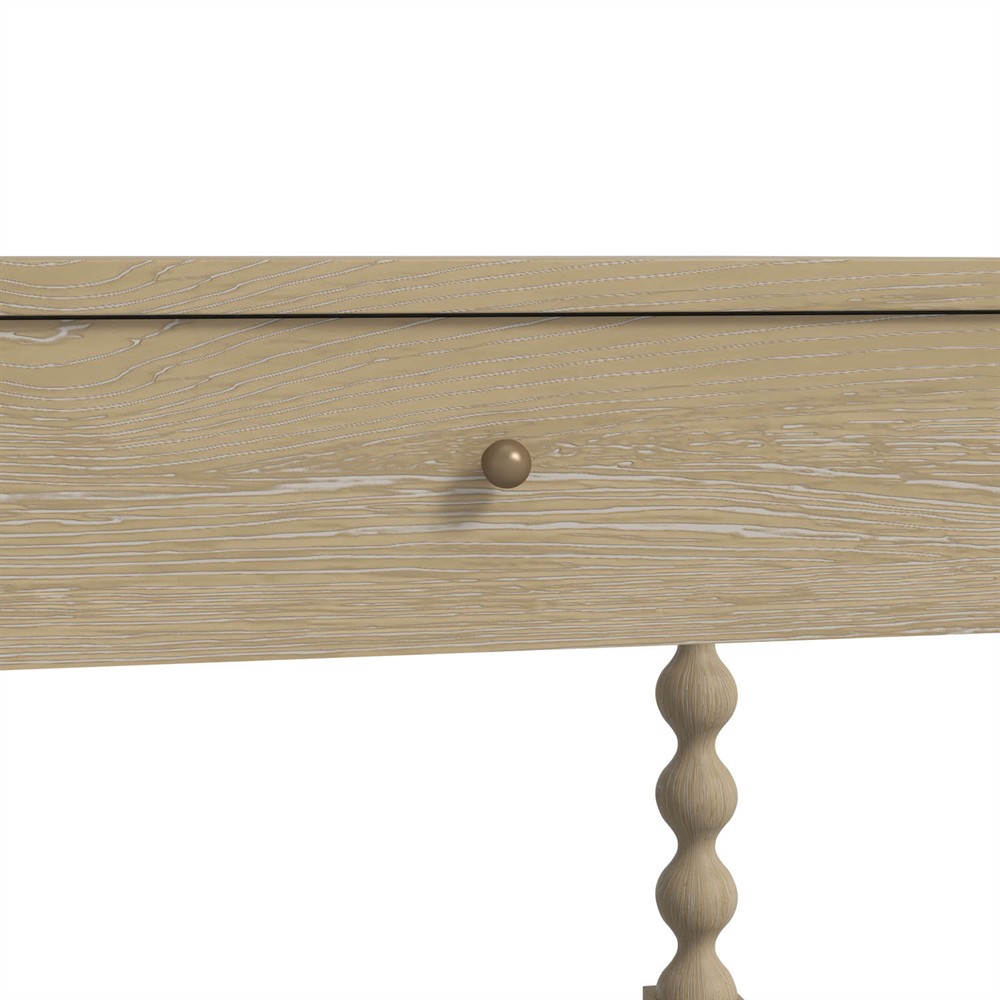 Eren Updated Traditional Light Brown Wood Rectangular Spindle End Table|