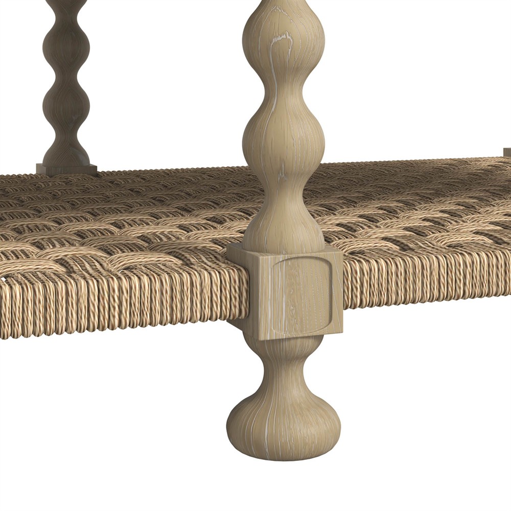 Eren Updated Traditional Light Brown Wood Rectangular Spindle Storage Coffee Table|