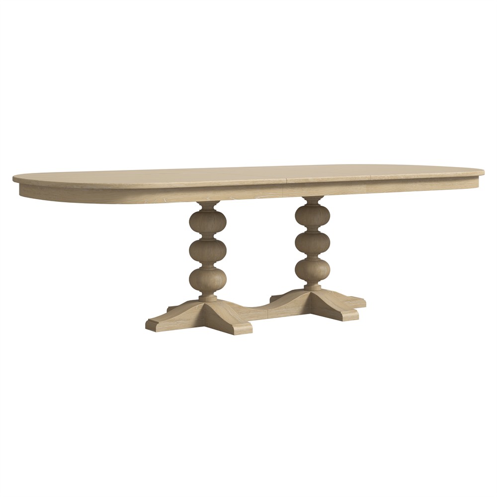 Eren Traditional Light Brown Wood Rectangular Extendable Dining Table - 82-102"|